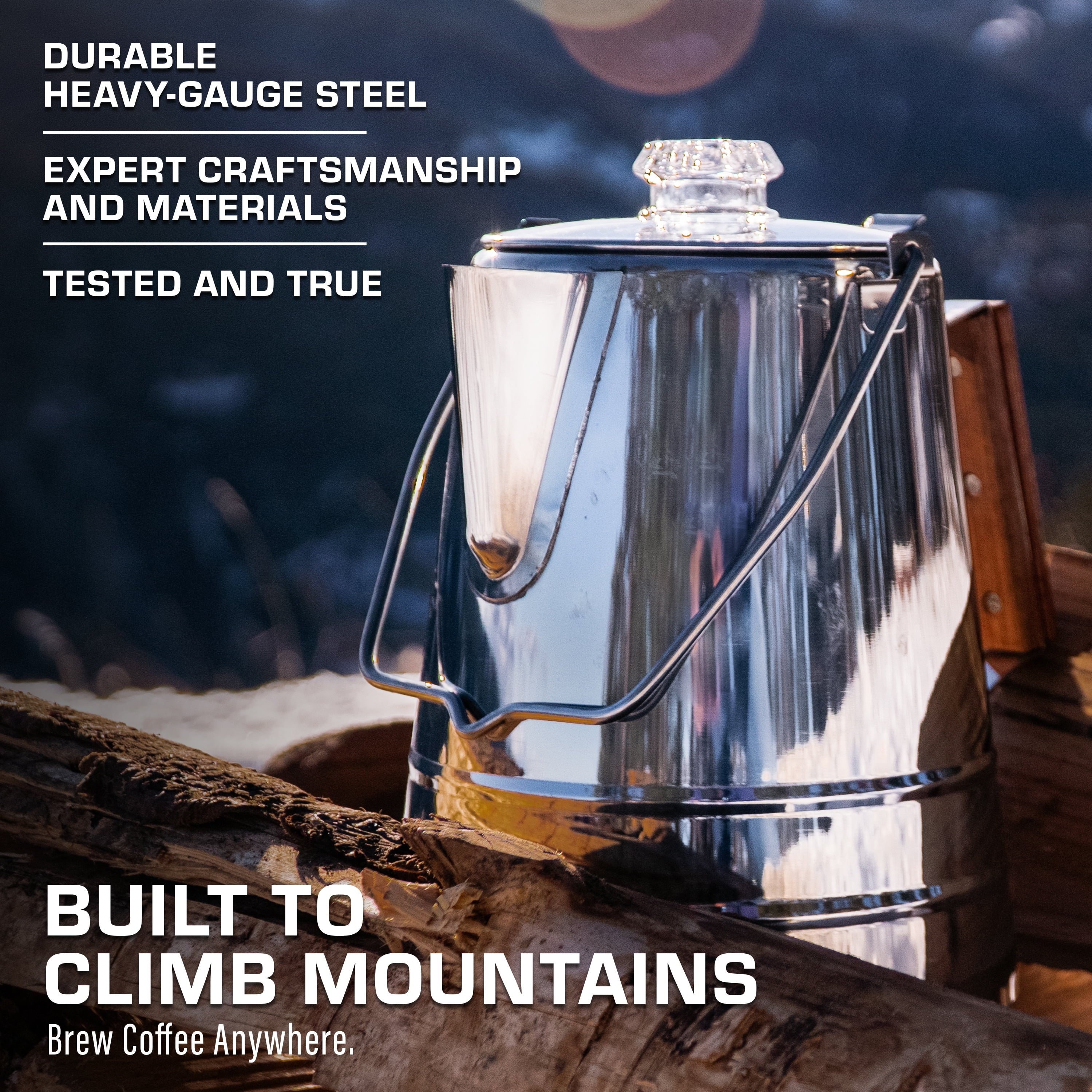 Scoutmaster Coffee Percolator Camping - Campfire Coffee Pot - Camping Coffee Pot— the Ultimate Camping Coffee Maker [24 Cup]